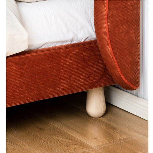 Blaine Corduroy Fabric Modern Wide Headboard Bed Frame